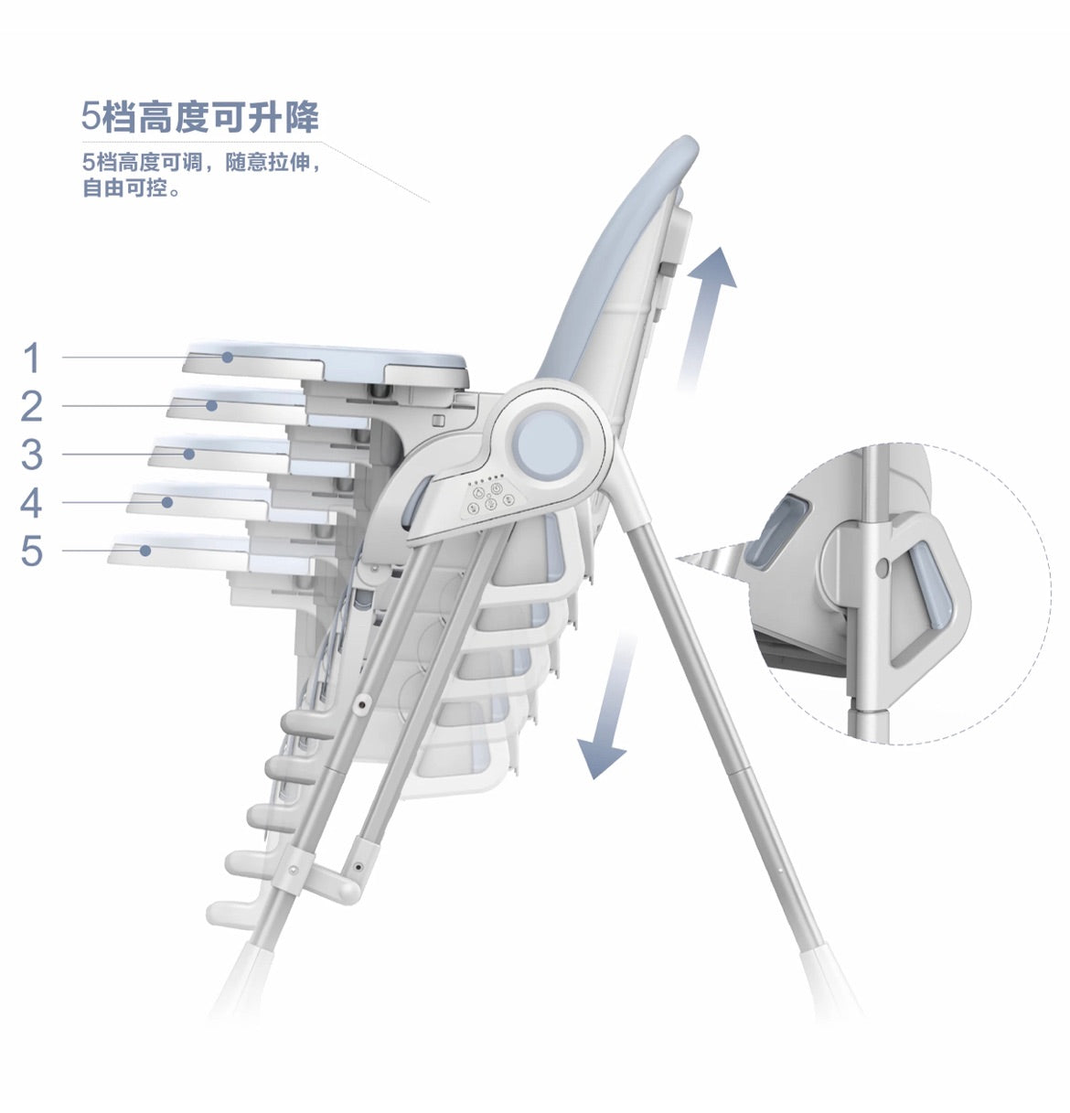 High Feeding Chair With rocking and music