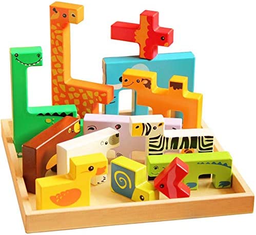Animal Blocks Educational Wooden Toy Al Ostoura