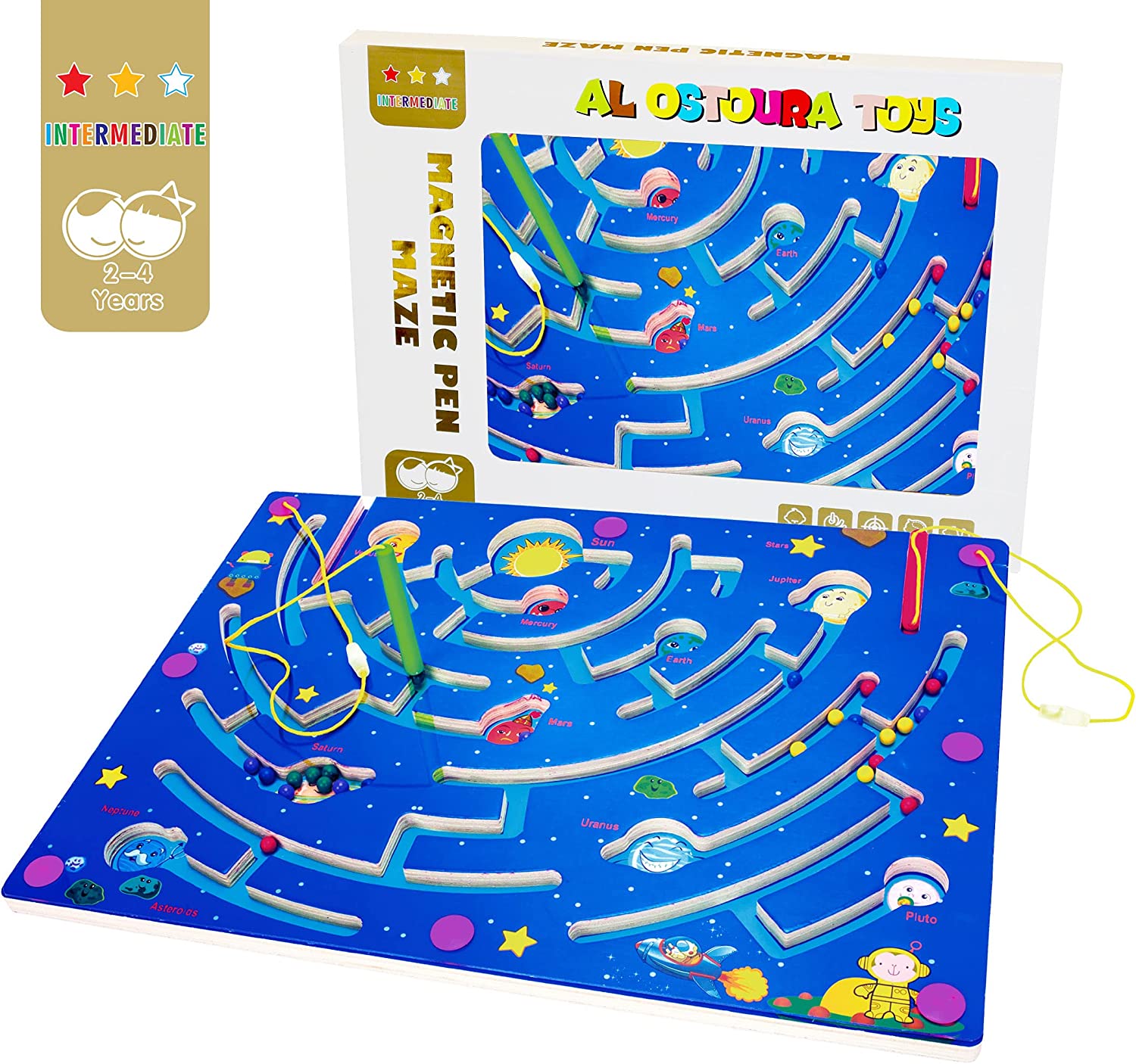 New Toys Wooden Activity Colorful Magnetic Puzzle Game Maze Educational Toys Gift Space