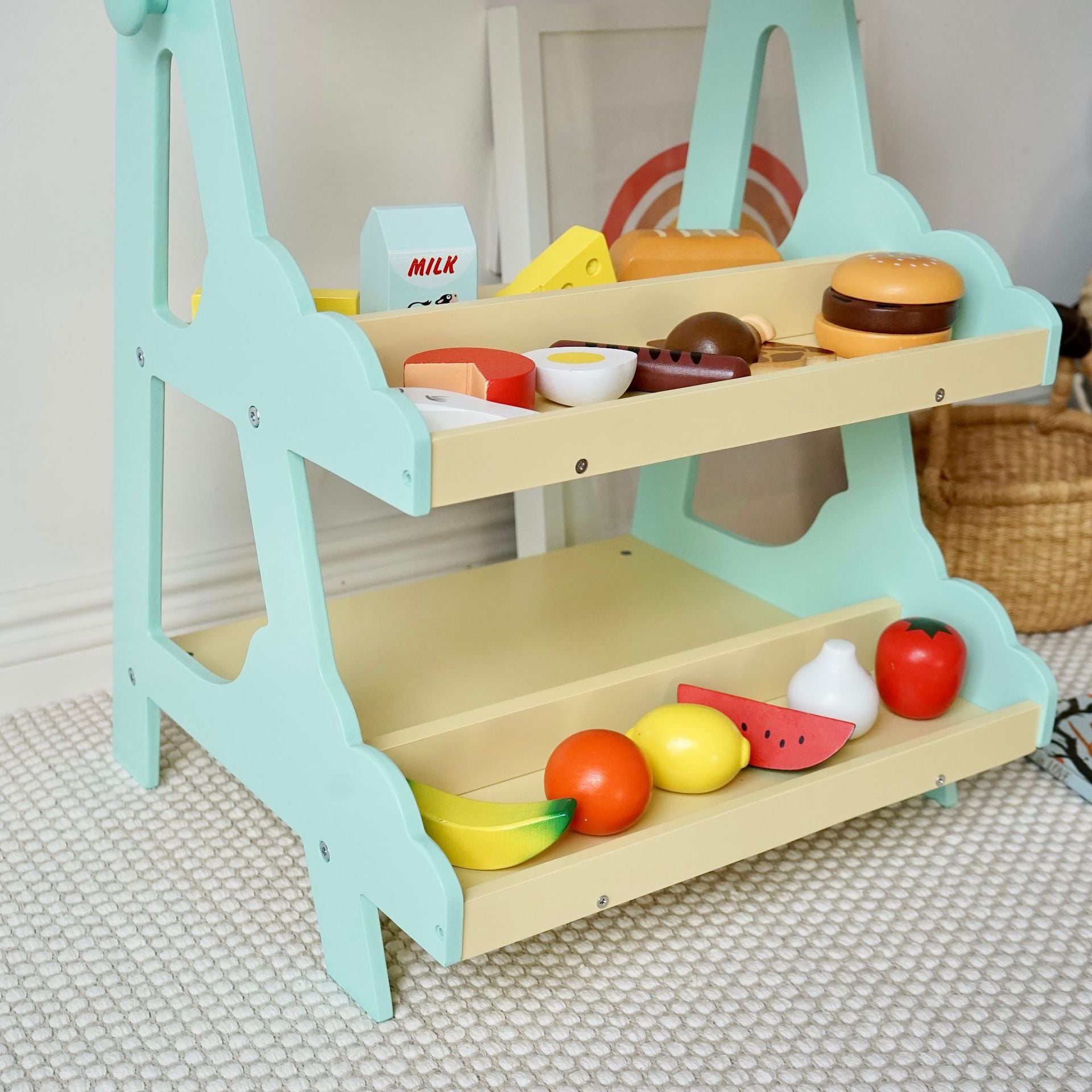 Wooden push cart(vegetable shelf not included)