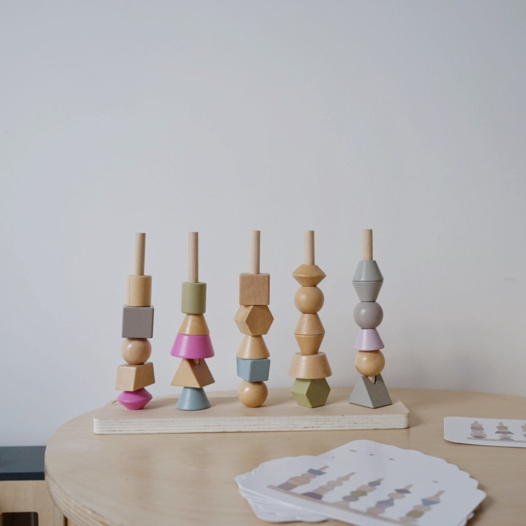 Wooden shape stackers toys