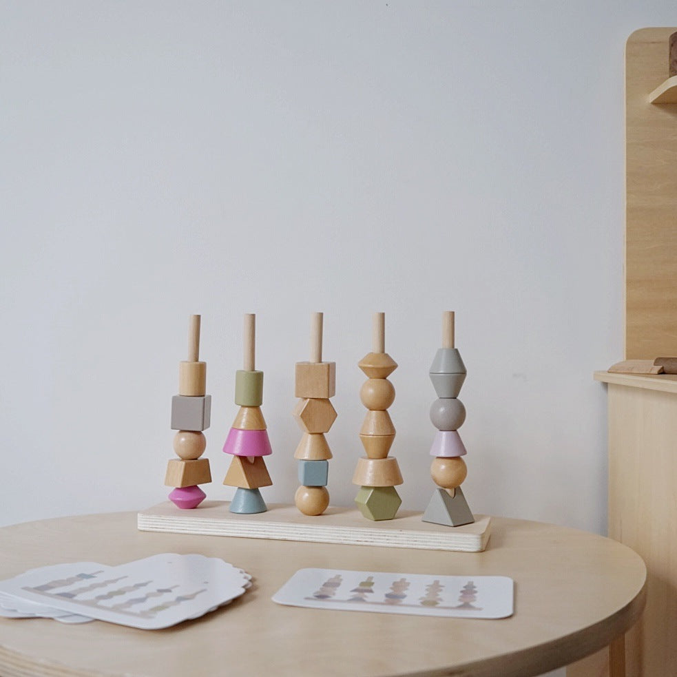 Wooden shape stackers toys