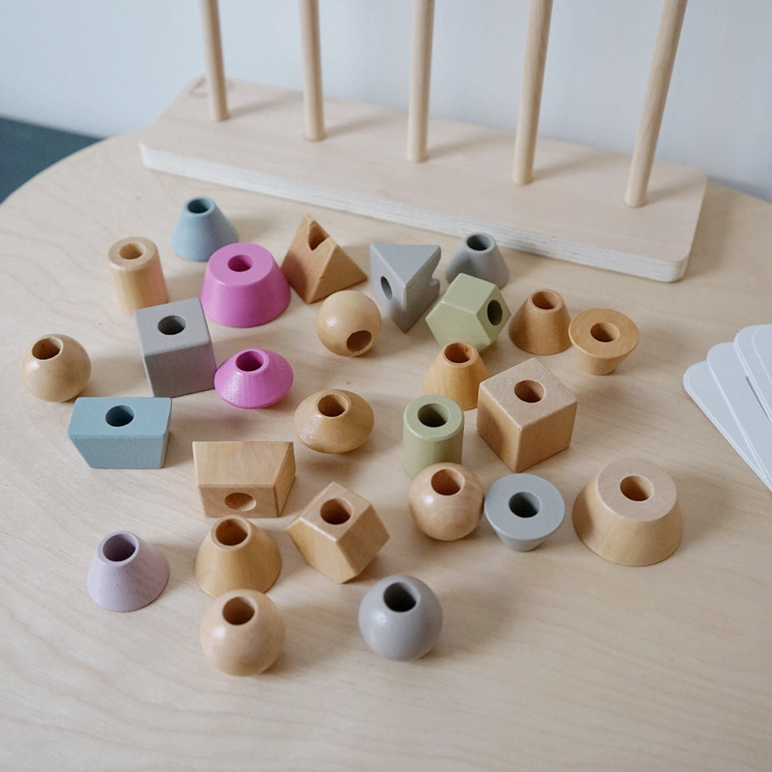 Wooden shape stackers toys