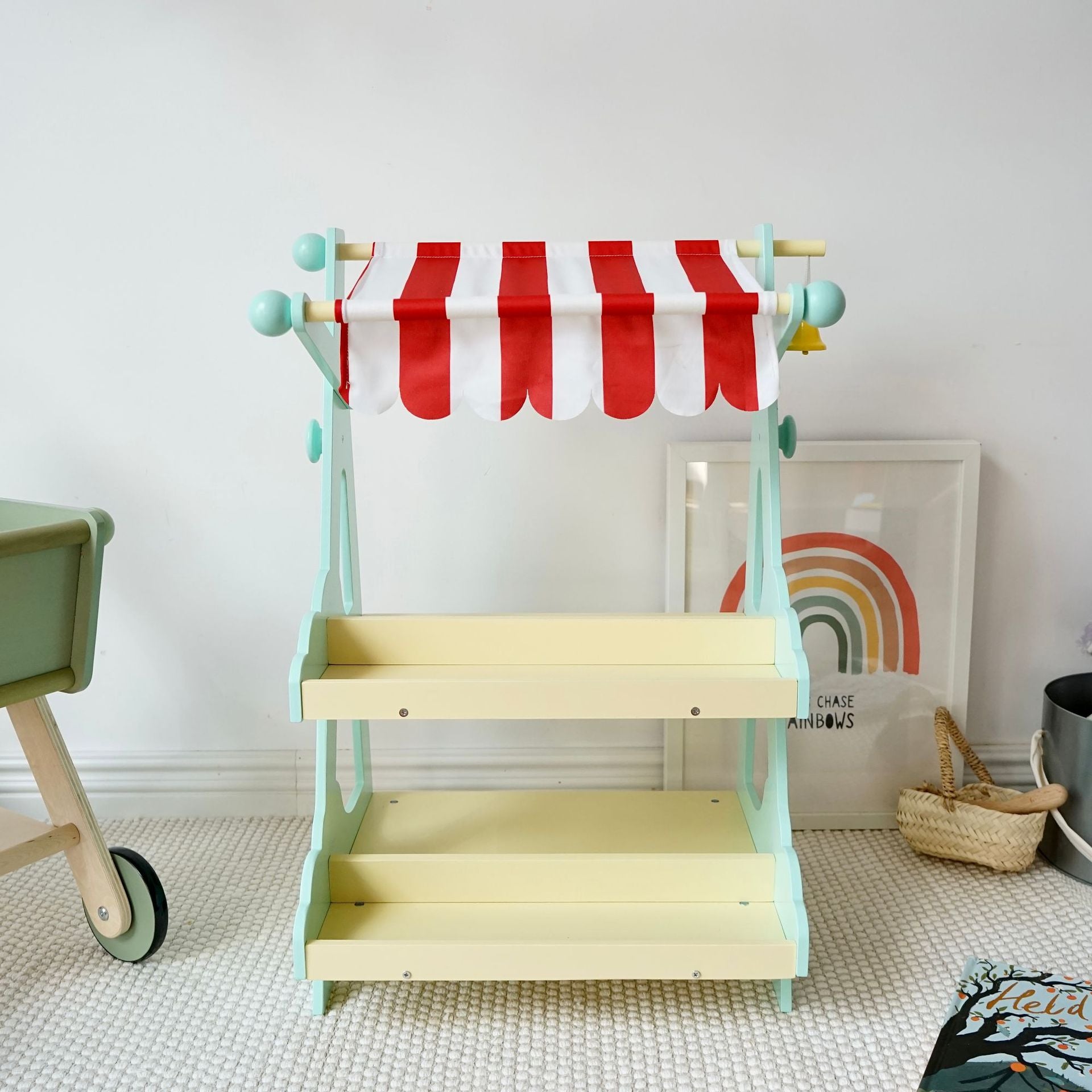 Wooden push cart(vegetable shelf not included)