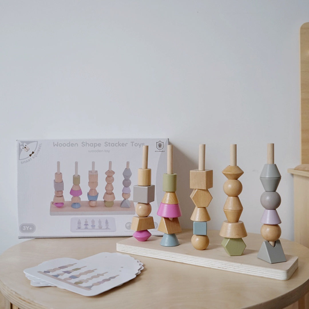 Wooden shape stackers toys