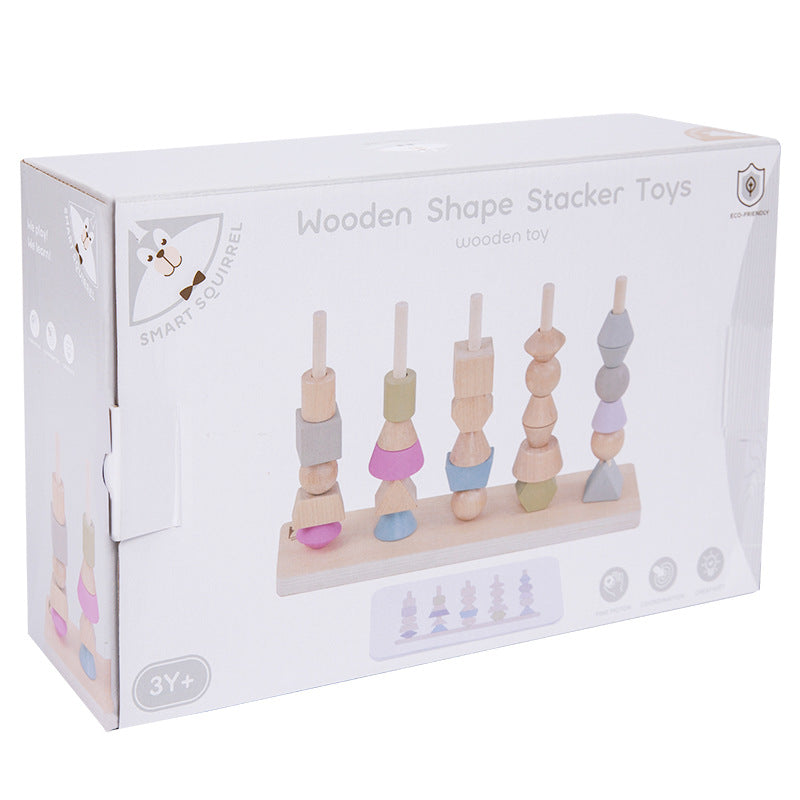 Wooden shape stackers toys