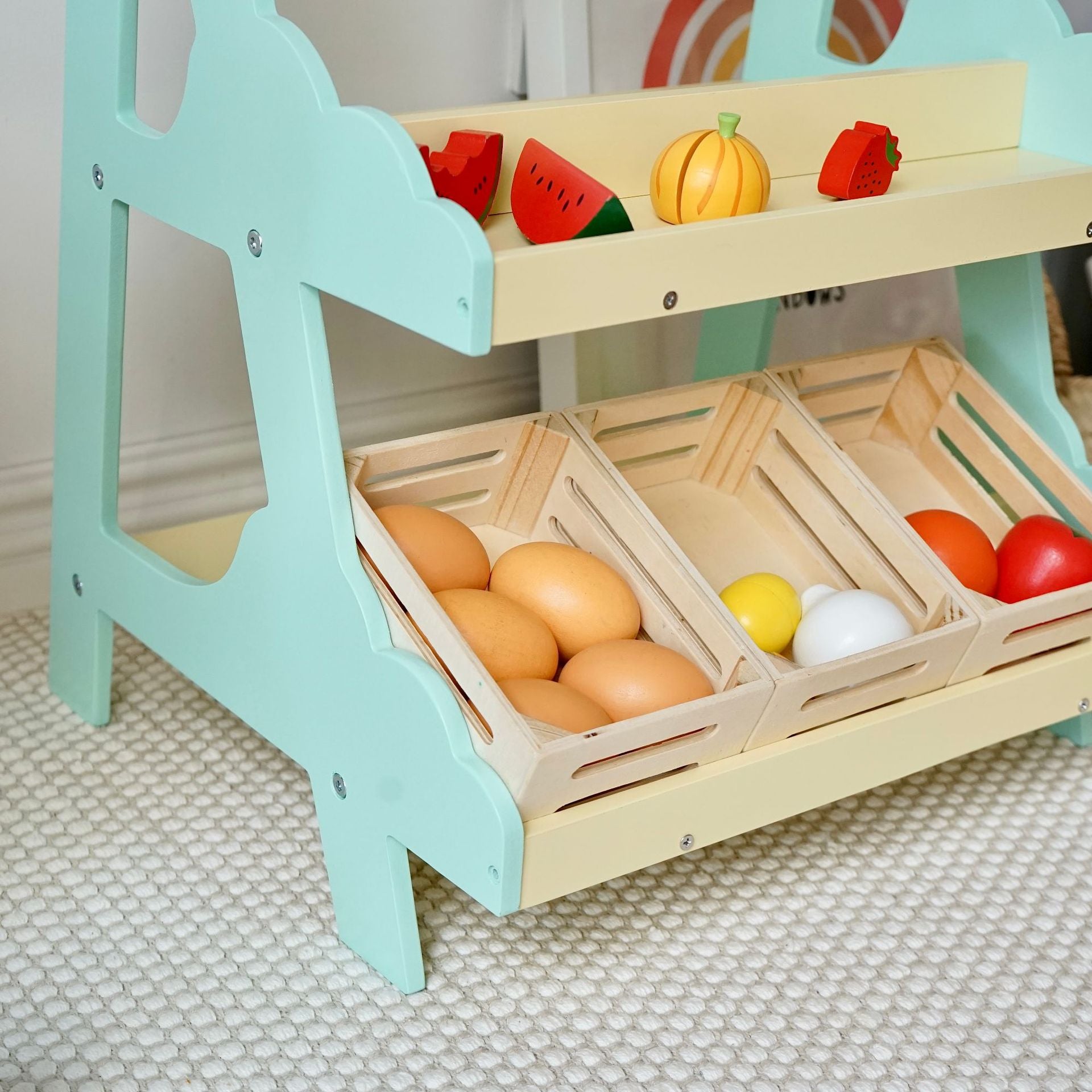 Wooden push cart(vegetable shelf not included)