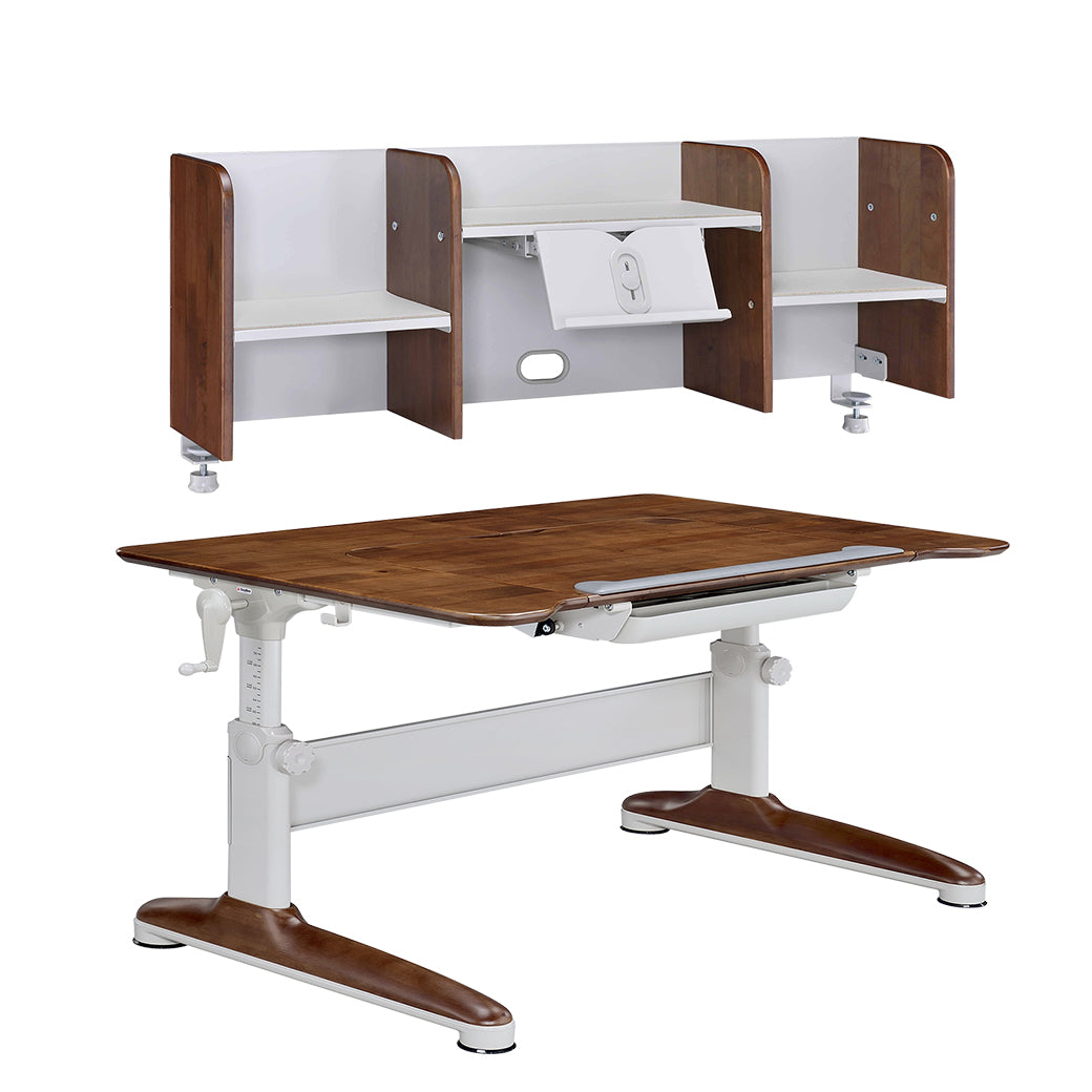 Solid Wood U-shaped Desk + Bookshelf SBR-603S