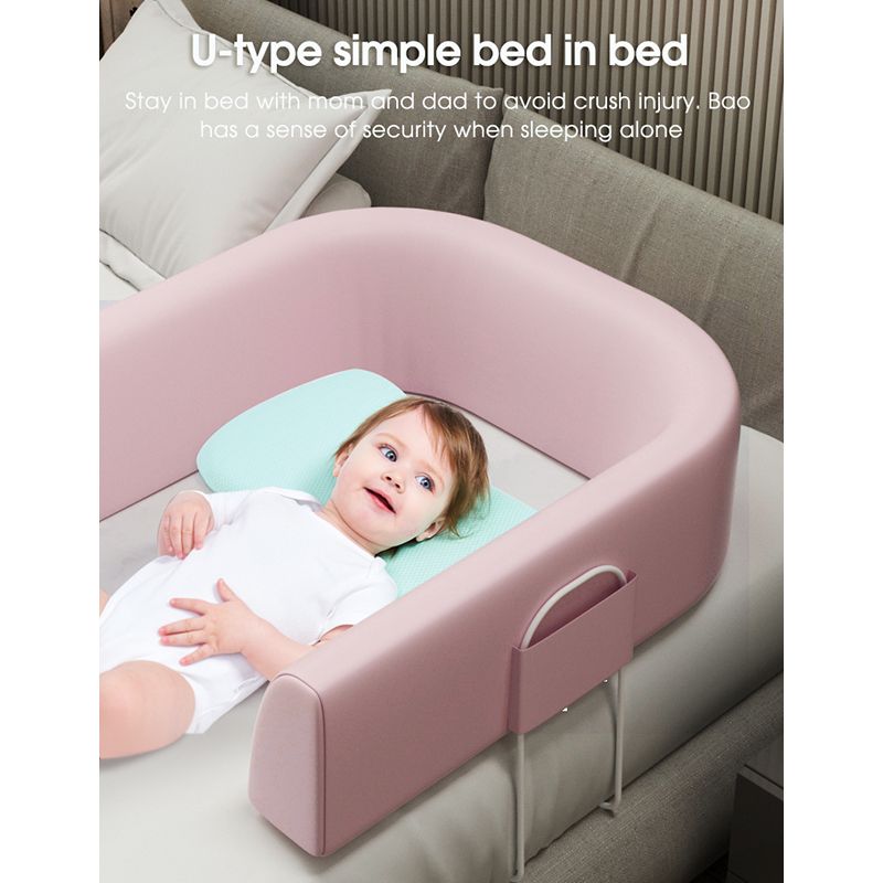 Baby Bed Rail Guard for Newborn/Kids Fits Any Size Bed Pink, Grey