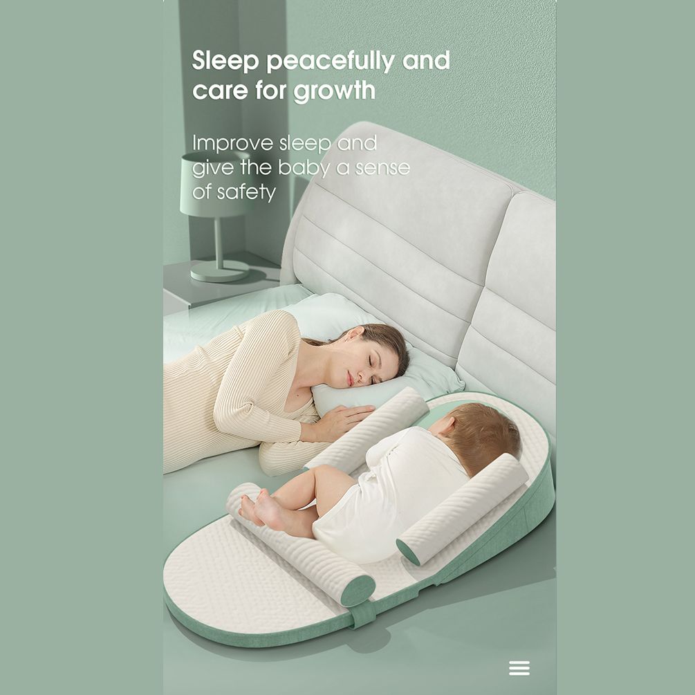 Ergonomic Baby Bed To Spitting Vomiting And Flat Head Height Adjusta