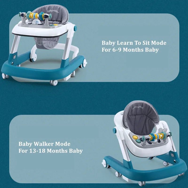 Steps Baby Walker 2-in-1 Infant & Baby Activity Walker – Seated or Walk-Behind