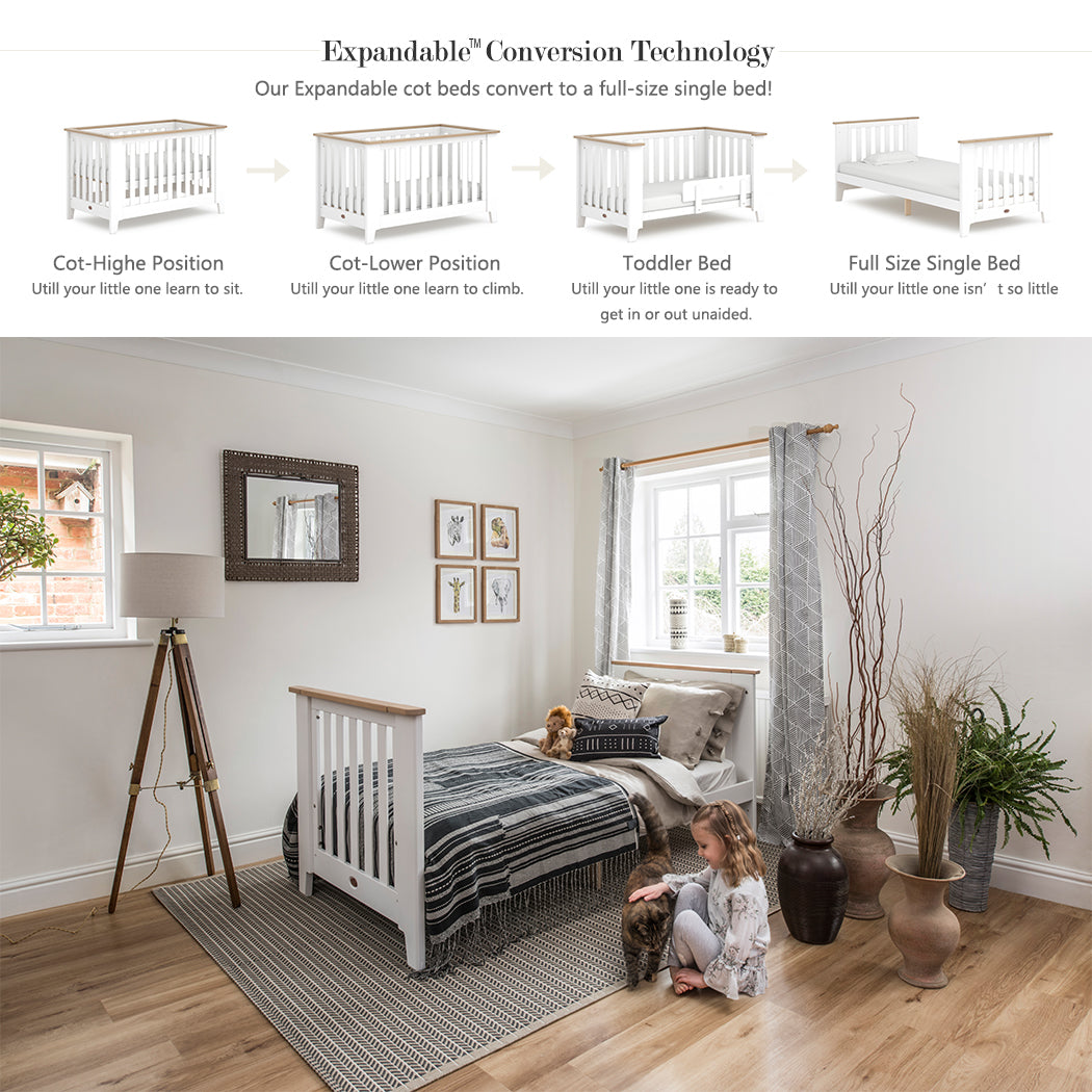 Cot converts best sale to double bed