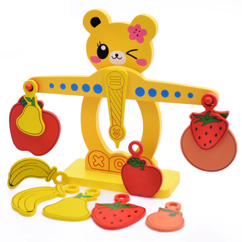 Fruit Digital Balance Toys Montessori Teaching Balance Game Scale Number For Kids