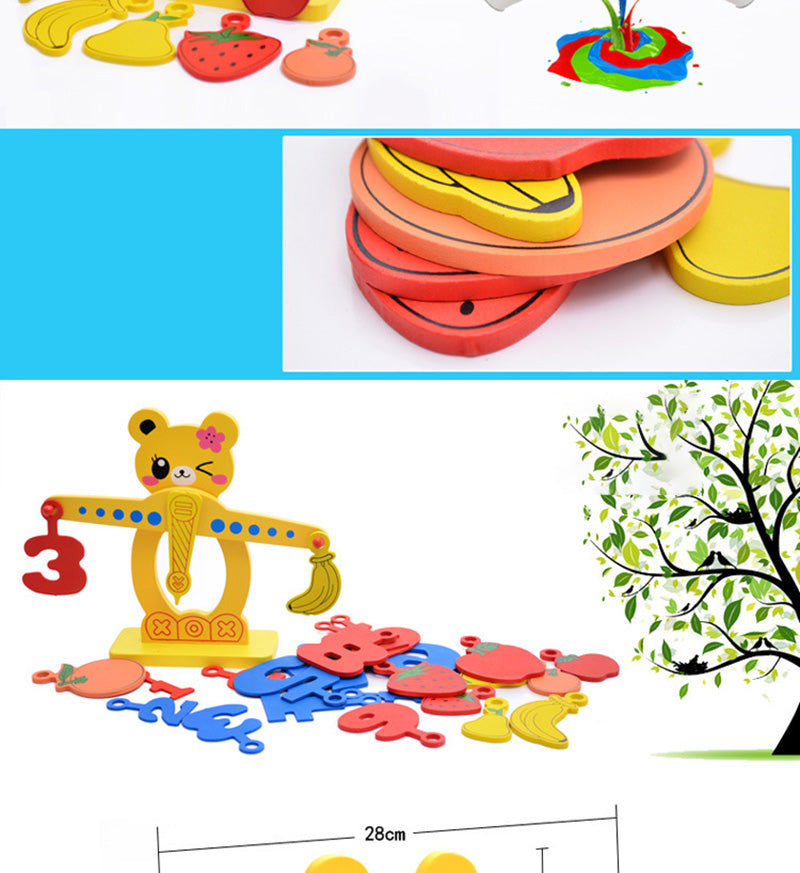 Fruit Digital Balance Toys Montessori Teaching Balance Game Scale Number For Kids