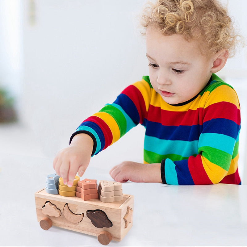 Matching Car Blocks Box Preschool Learning Educational Toys Gift for Baby