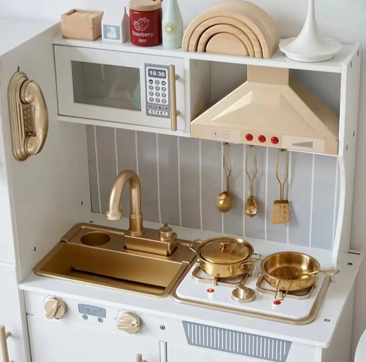 Gold kitchen toy play set