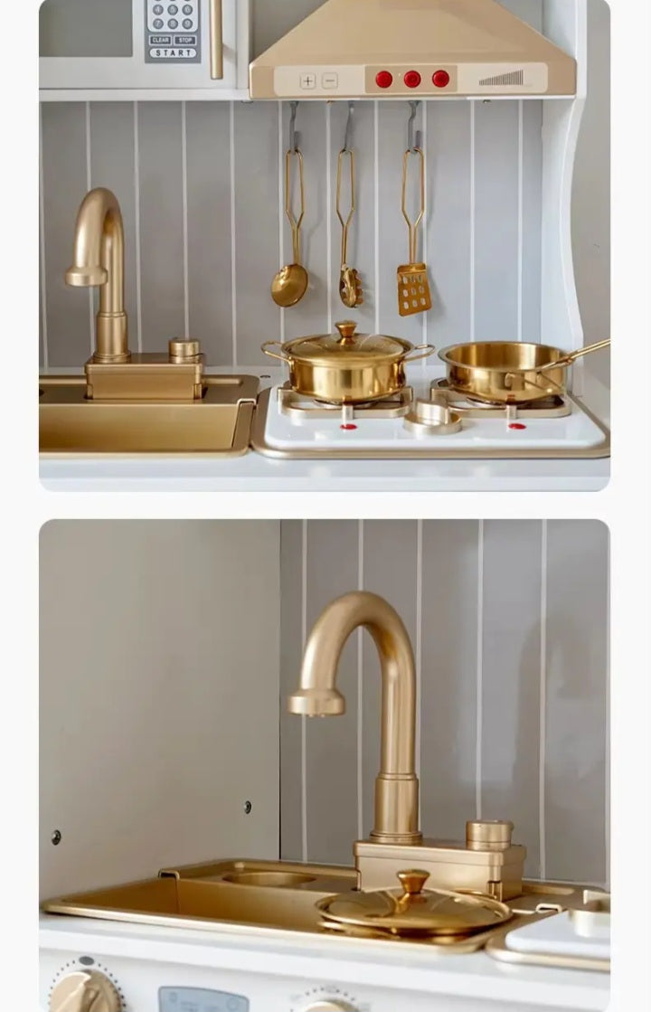 Gold kitchen toy play set