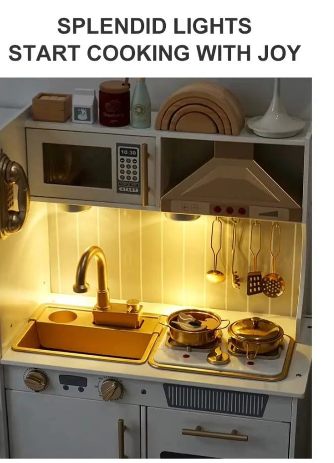 Gold kitchen toy play set